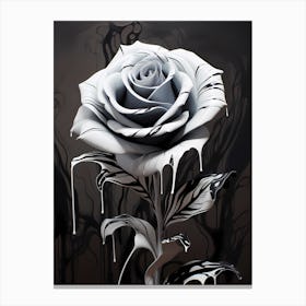 Black And White Rose 5 Canvas Print