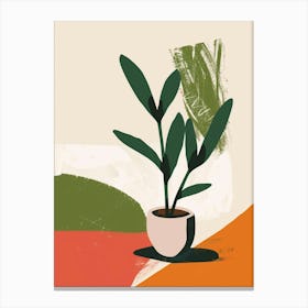 Zz Plant Minimalist Illustration 11 Canvas Print