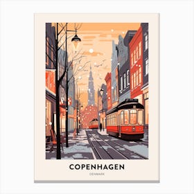 Vintage Winter Travel Poster Copenhagen Denmark 5 Canvas Print