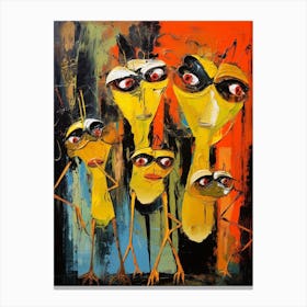 Frogs Abstract Expressionism 2 Canvas Print