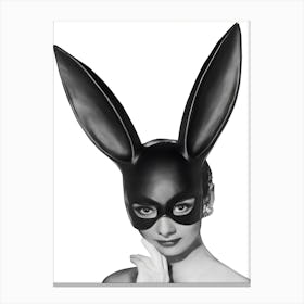 Audrey Hepburn Wearing Bunny Mask Canvas Print