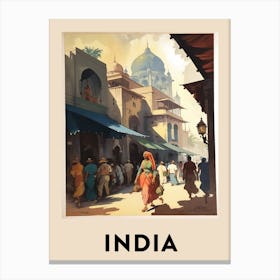 India Vintage Travel Poster Canvas Print