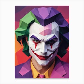 Joker Portrait Low Poly Geometric (22) Canvas Print