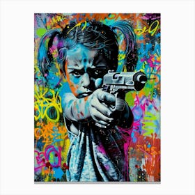 Girl With Gun Canvas Print