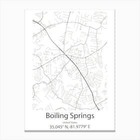 Boiling Springs,United States Minimalist Map 1 Canvas Print