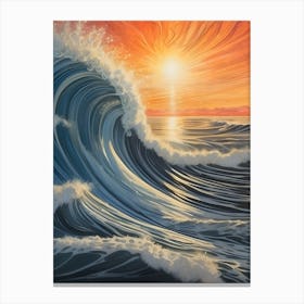 Sunset Over The Ocean 4 Canvas Print