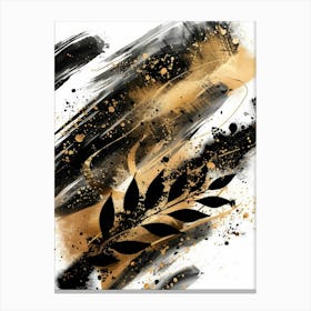 Gold And Black Abstract Painting 68 Canvas Print