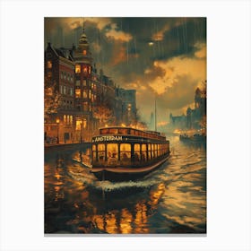 Amsterdam At Night Canvas Print