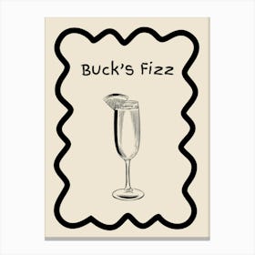 Bucks Fizz Doodle Poster B&W Canvas Print