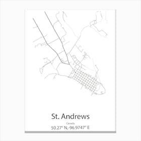 St Andrews,Canada Minimalist Map Canvas Print