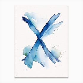 X Letter, Alphabet Minimalist Watercolour 1 Canvas Print
