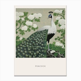 Ohara Koson Inspired Bird Painting Peacock 2 Poster Canvas Print