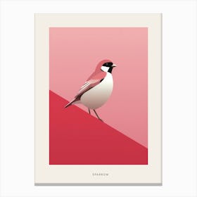 Minimalist Sparrow 1 Bird Poster Canvas Print