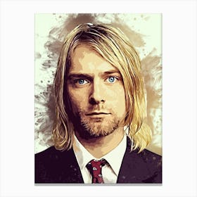 Kurt Cobain Smudge Art Canvas Print