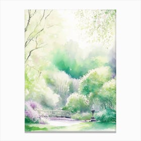 Central Park Conservatory Garden, 2, Usa Pastel Watercolour Canvas Print
