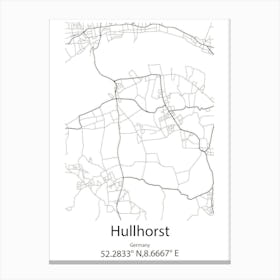 Hullhorst,Germany Minimalist Map Canvas Print