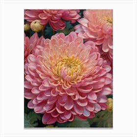 Pink Chrysanthemums Canvas Print