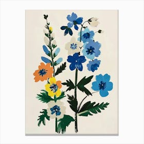 Painted Florals Delphinium 2 Canvas Print