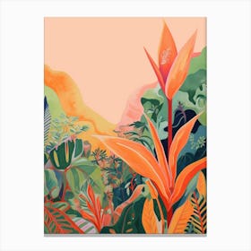 Boho Plant Painting Bird Of Paradise 5 Canvas Print