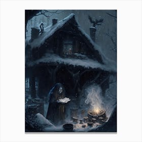 Old Witch Lady Canvas Print