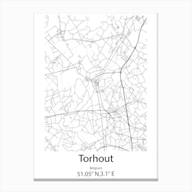 Torhout,Belgium Minimalist Map Canvas Print