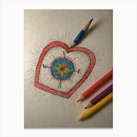 Heart Compass 18 Canvas Print