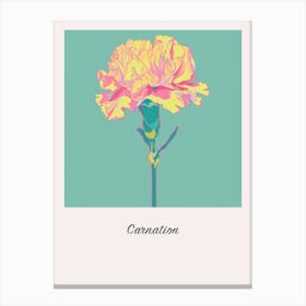 Carnation 3 Square Flower Illustration Poster Canvas Print