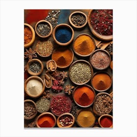 Spices In Bowls Canvas Print