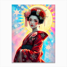 Geisha Color Illustration 1 Canvas Print