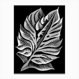 Bael Leaf Linocut 1 Canvas Print