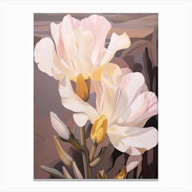 Freesia 3 Flower Painting Canvas Print