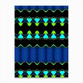 Blue And Green Stripes Canvas Print