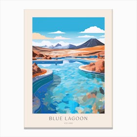 Blue Lagoon, Iceland 1 Midcentury Modern Pool Poster Canvas Print