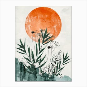 moon and plants Canvas Print