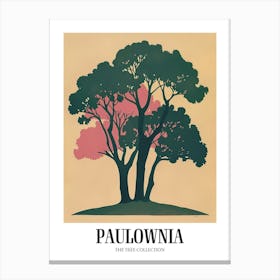 Paulownia Tree Colourful Illustration 4 Poster Canvas Print