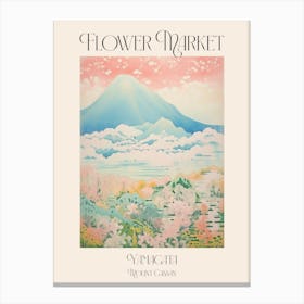Flower Market Mount Gassan In Yamagata, Japanese Landscape 4 Poster Canvas Print