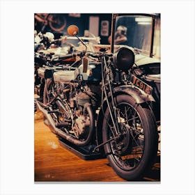 Vintage Old Motorcycle Canvas Print