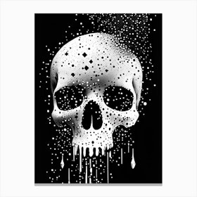 Skull With Splatter Effects 1 Doodle Canvas Print