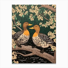 Art Nouveau Birds Poster Duck 2 Canvas Print