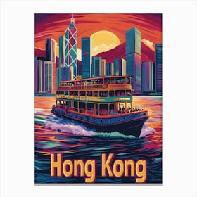 Aihrgdesign A 1970s Inspired Travel Poster For Hong Kong 1 Canvas Print