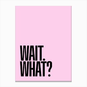 Wait. What? Canvas Print