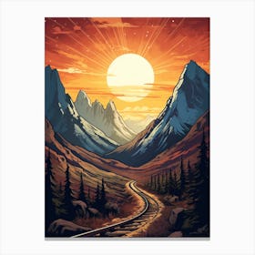 Long Range Traverse Canada 2 Vintage Travel Illustration Canvas Print