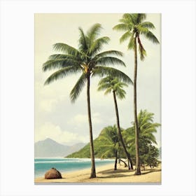 Anse Chastanet Beach St Lucia Vintage Canvas Print