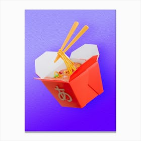 Noodle, plastic 3D — Food kitchen poster/blackboard, photo art Canvas Print