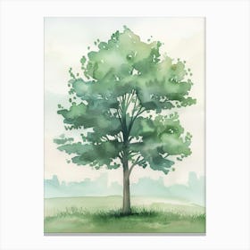 Poplar Tree Atmospheric Watercolour Painting 1 Canvas Print