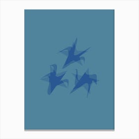 Blue Swallows abstract Painting Leinwandbild