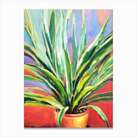 Dracaena 3 Impressionist Painting Plant Canvas Print