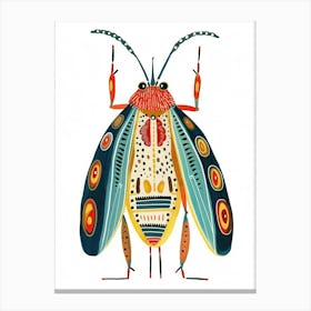 Colourful Insect Illustration Cricket 8 Canvas Print