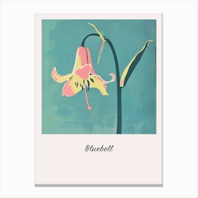 Bluebell Square Flower Illustration Poster Canvas Print