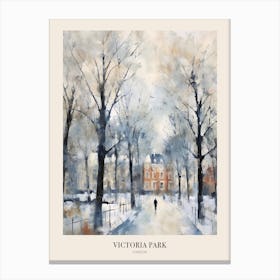 Winter City Park Poster Victoria Park London 2 Canvas Print